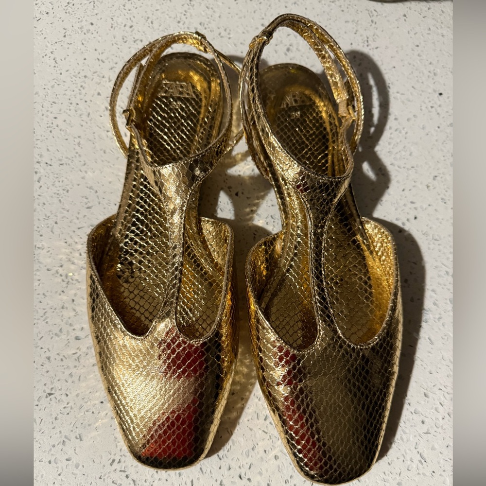 Zara Gold Strappy Women's Sandals